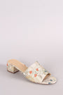 City Classified Floral Open Toe Block Heeled Sandal