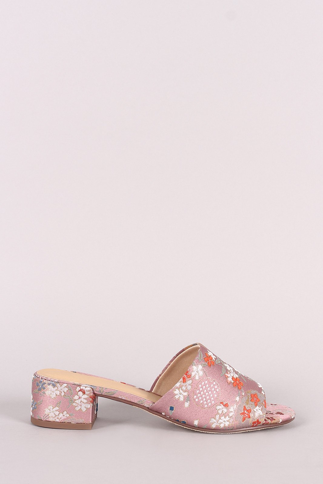 City Classified Floral Open Toe Block Heeled Sandal