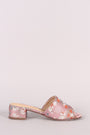 City Classified Floral Open Toe Block Heeled Sandal