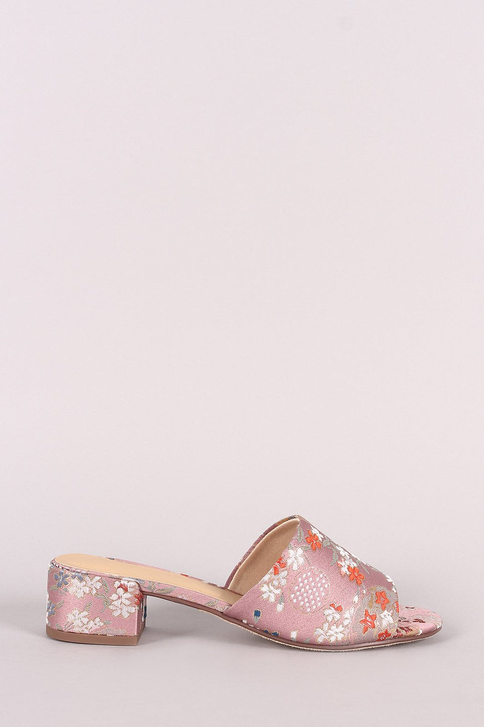 City Classified Floral Open Toe Block Heeled Sandal