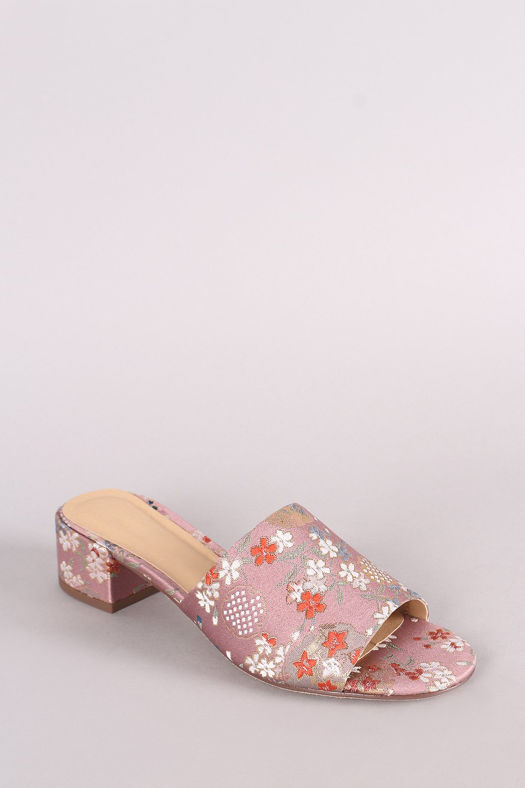 City Classified Floral Open Toe Block Heeled Sandal