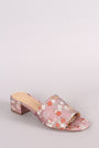 City Classified Floral Open Toe Block Heeled Sandal