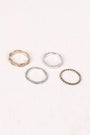 Twisted Hammered Ring Set