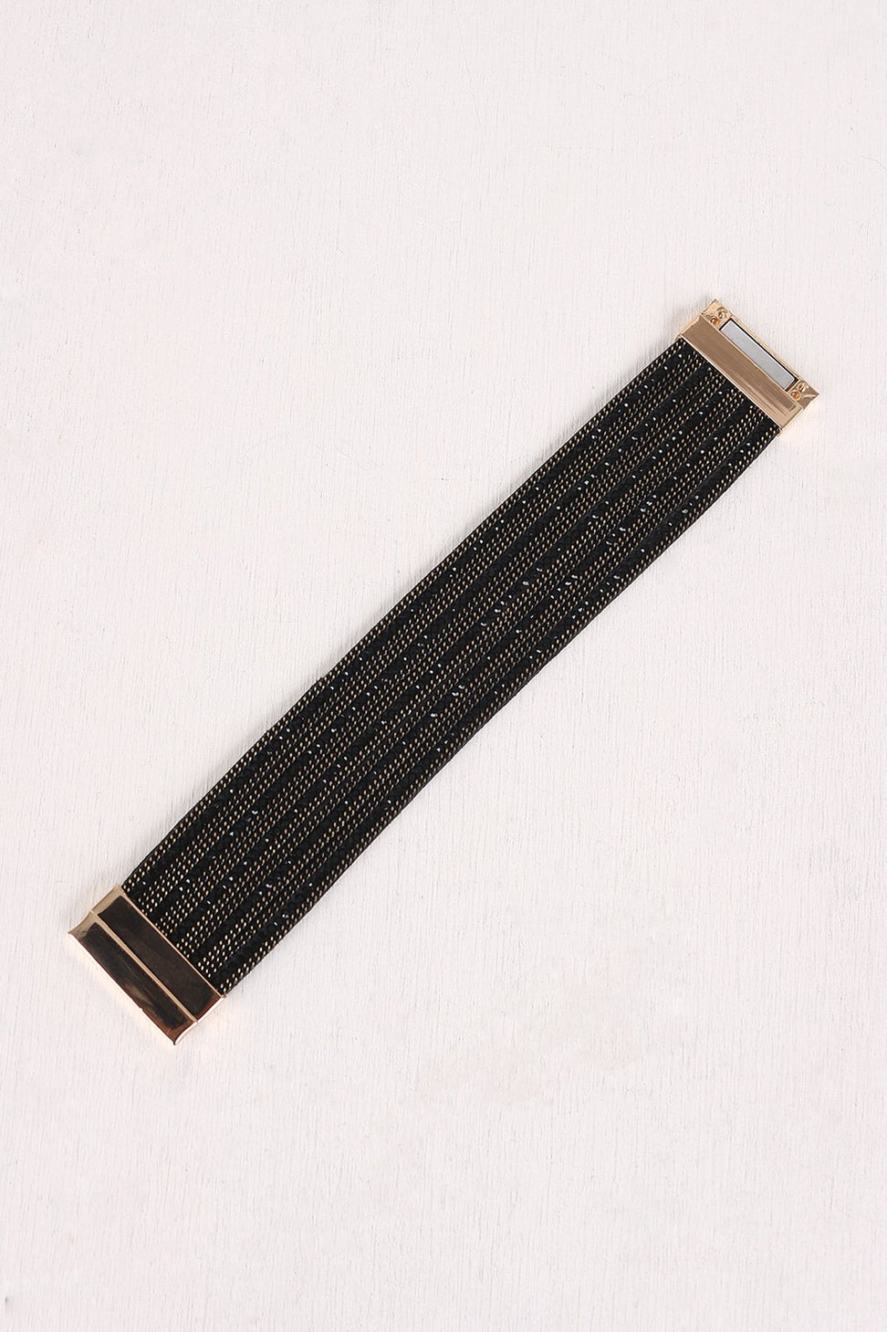 Wide Band Rhinestone Curb Links Bracelet