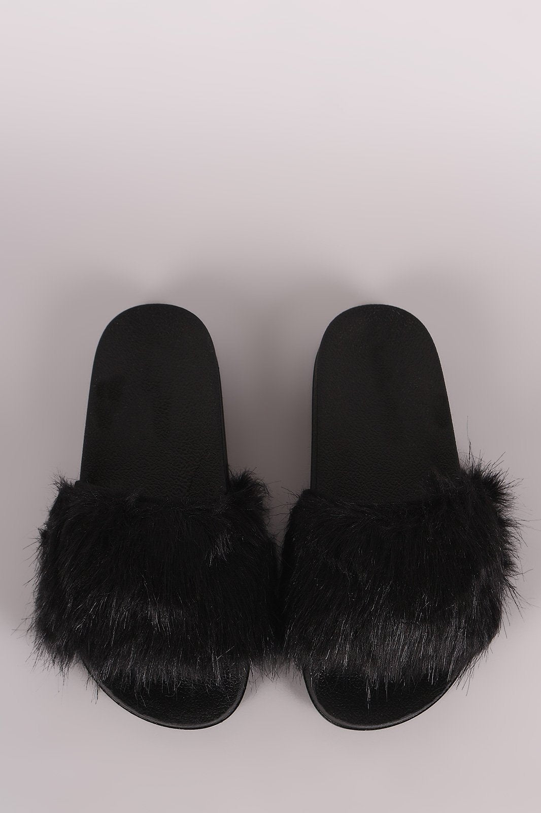 Open Toe Furry Slide Sandal