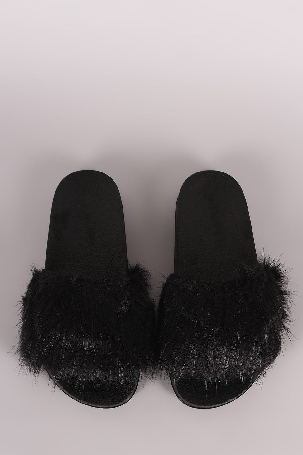 Open Toe Furry Slide Sandal