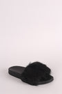 Open Toe Furry Slide Sandal