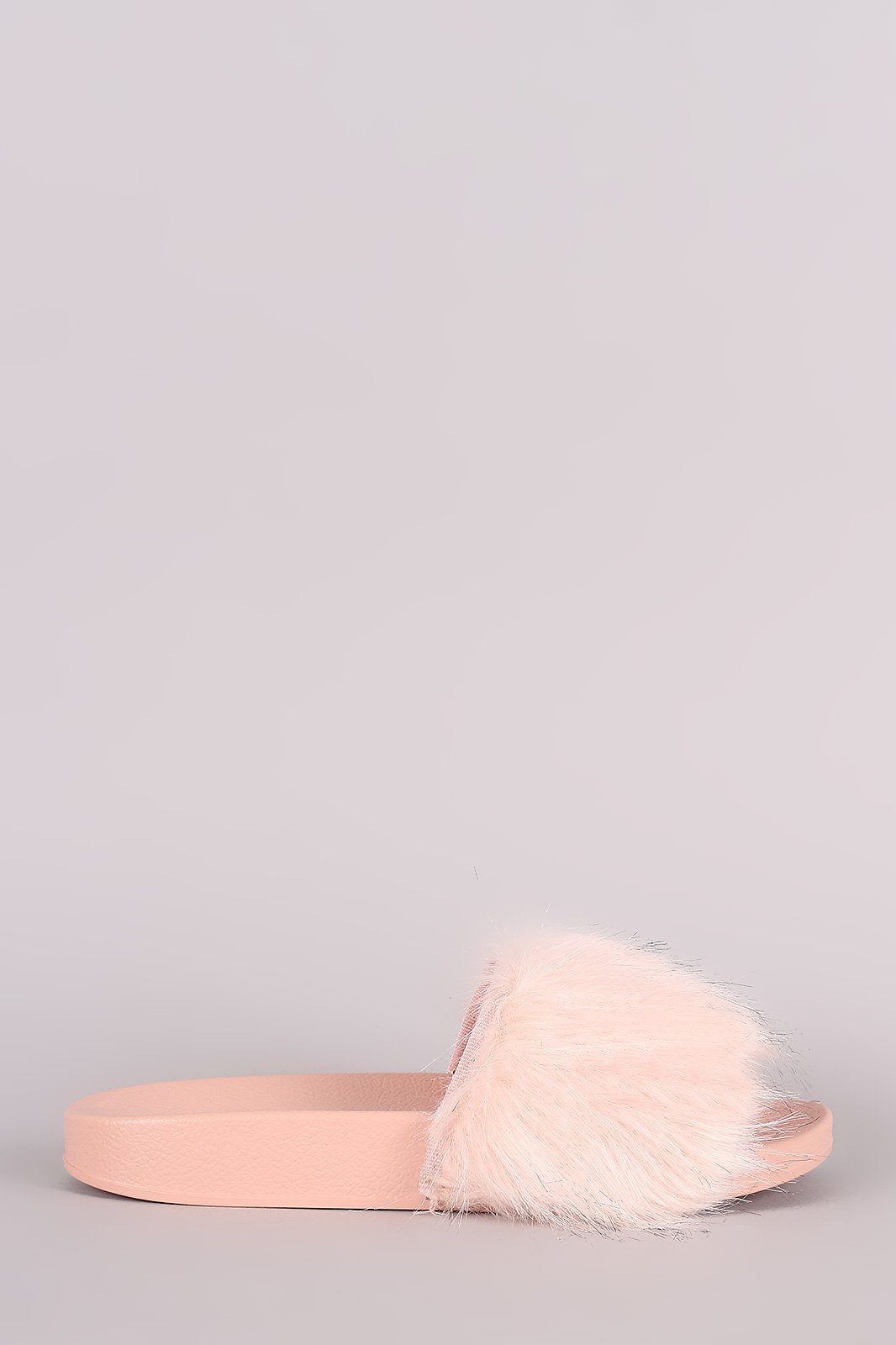 Open Toe Furry Slide Sandal