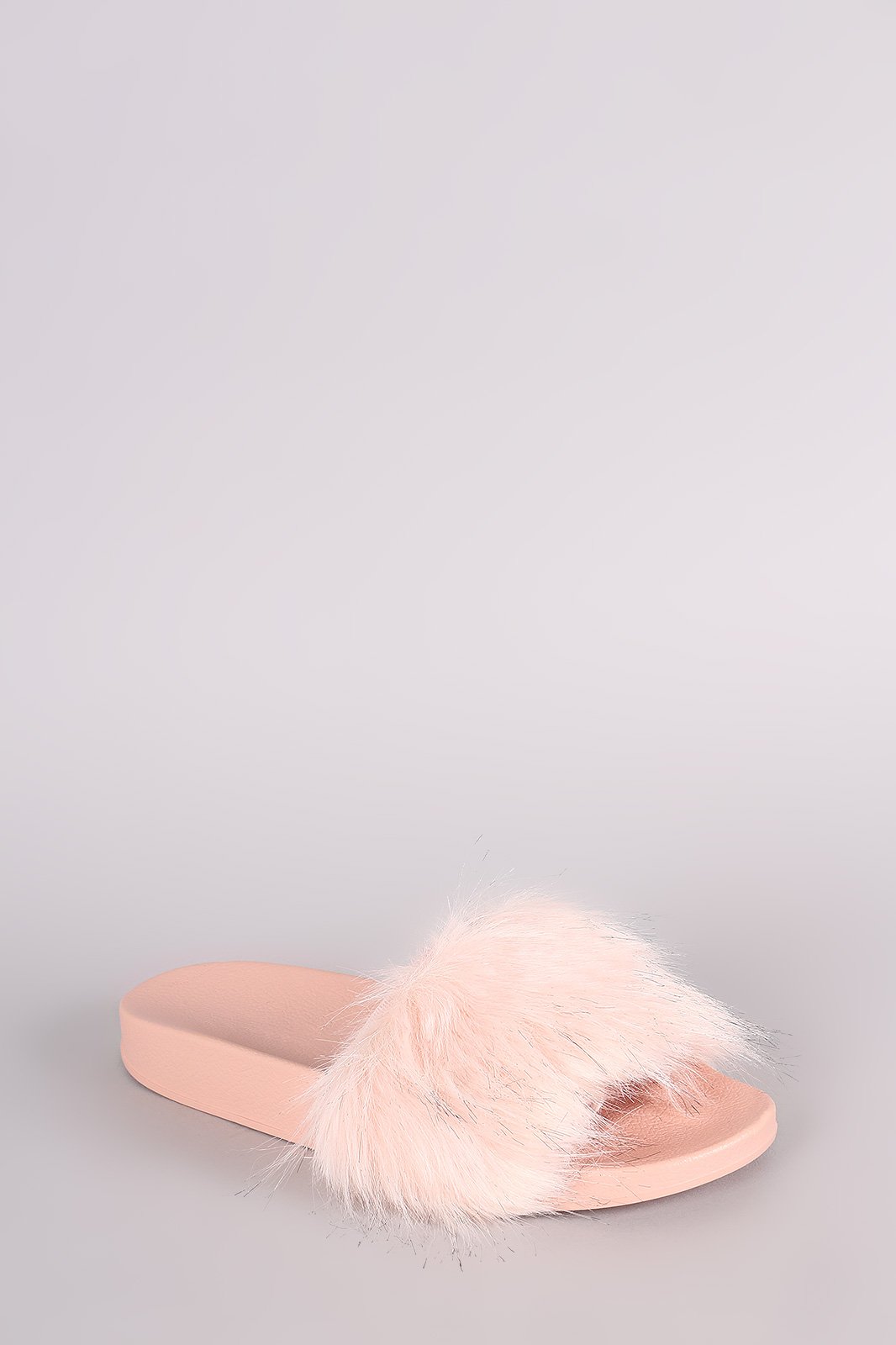 Open Toe Furry Slide Sandal