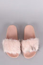 Open Toe Furry Slide Sandal