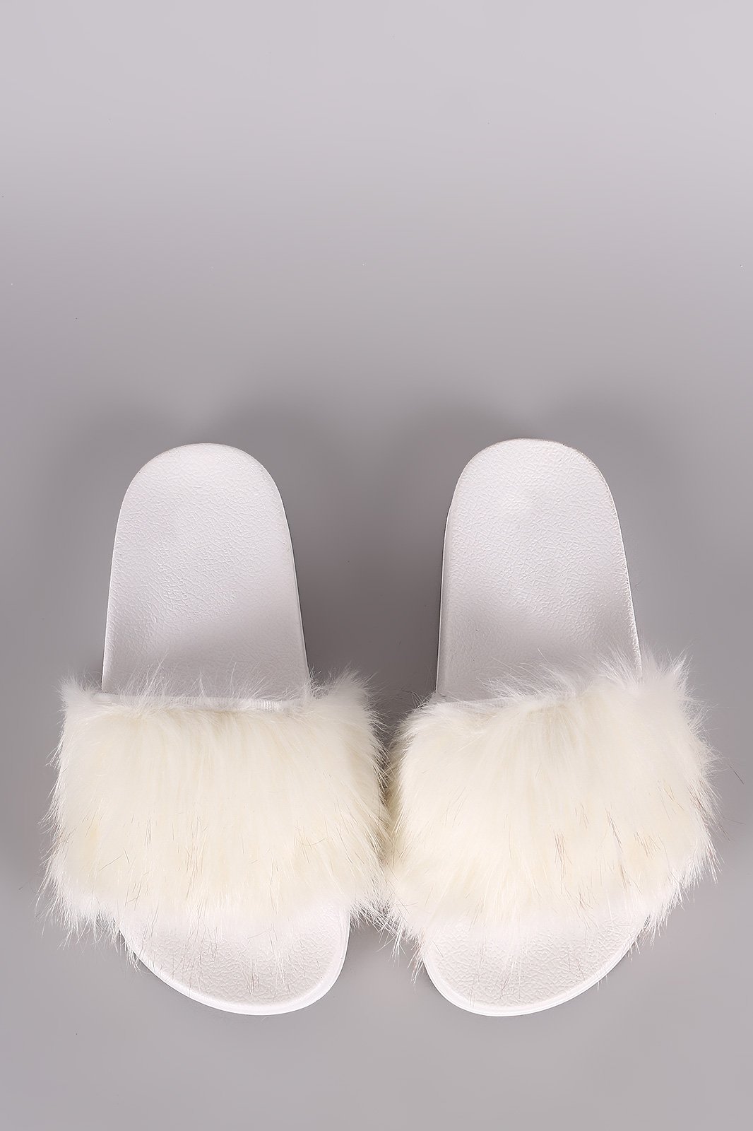 Open Toe Furry Slide Sandal