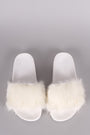Open Toe Furry Slide Sandal