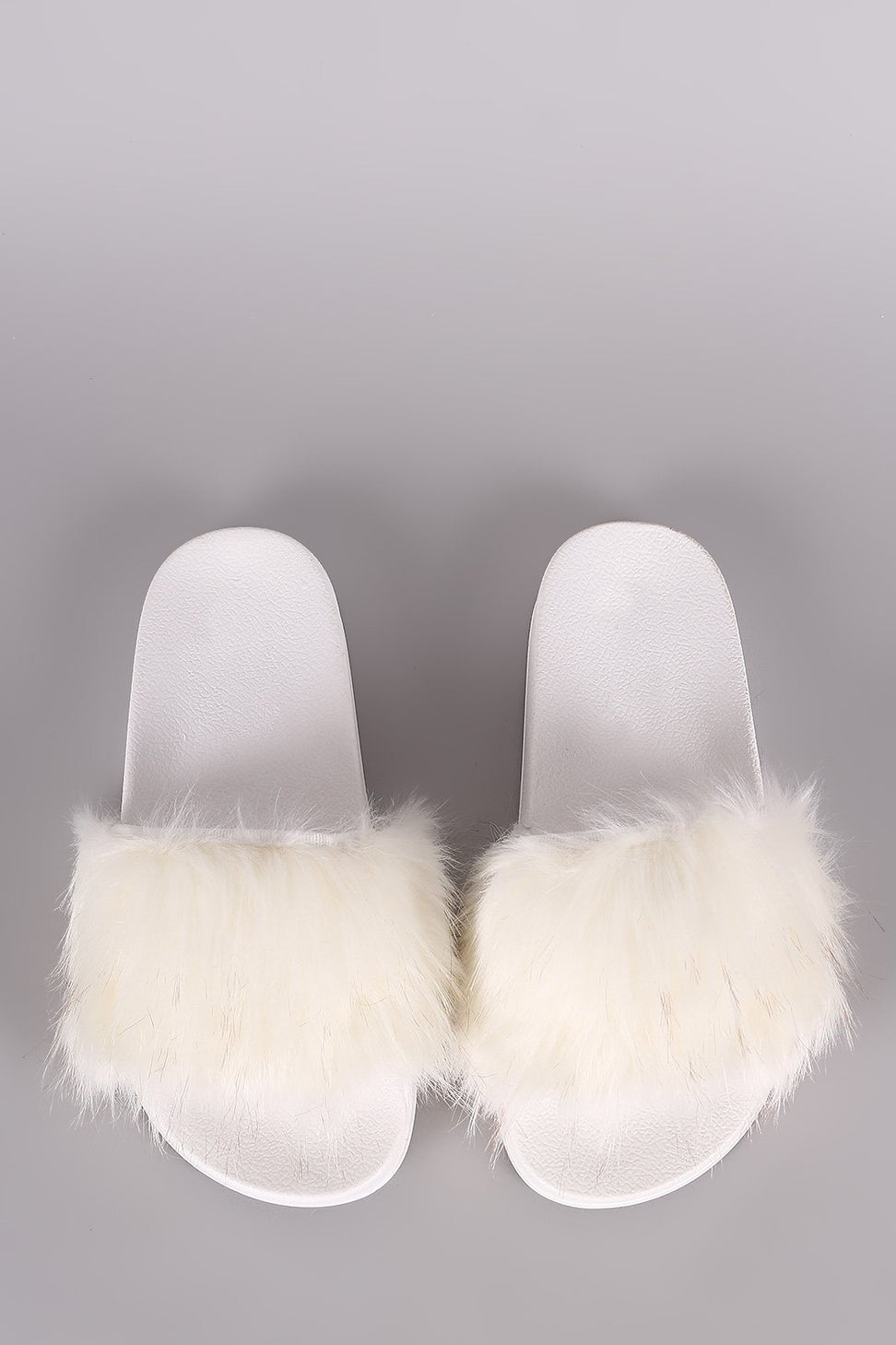 Open Toe Furry Slide Sandal