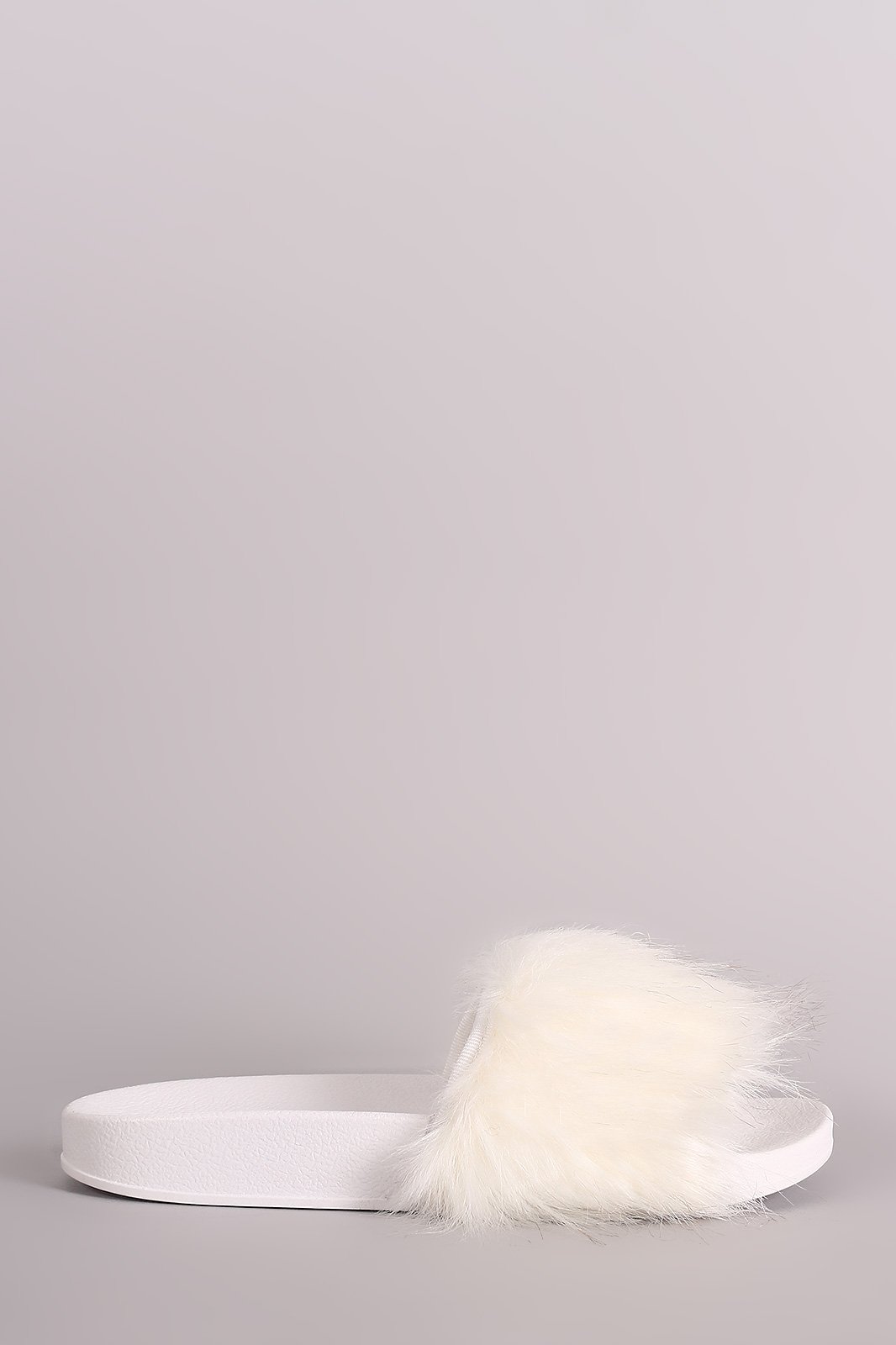 Open Toe Furry Slide Sandal