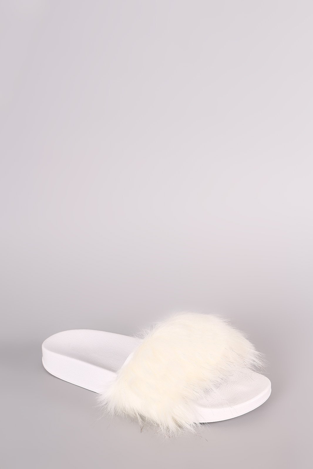 Open Toe Furry Slide Sandal