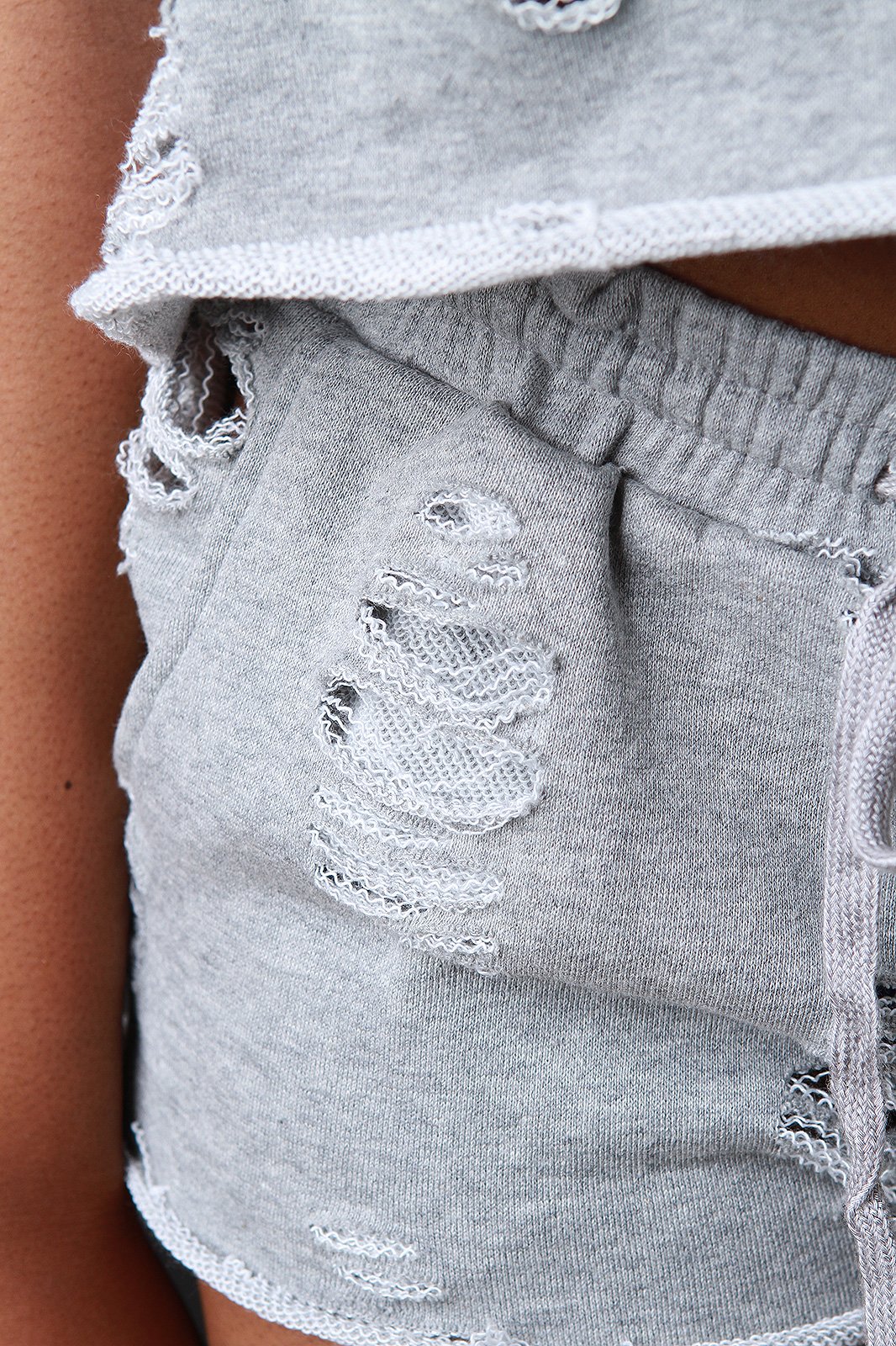 Distress Drawstring Shorts - NoveltyOne