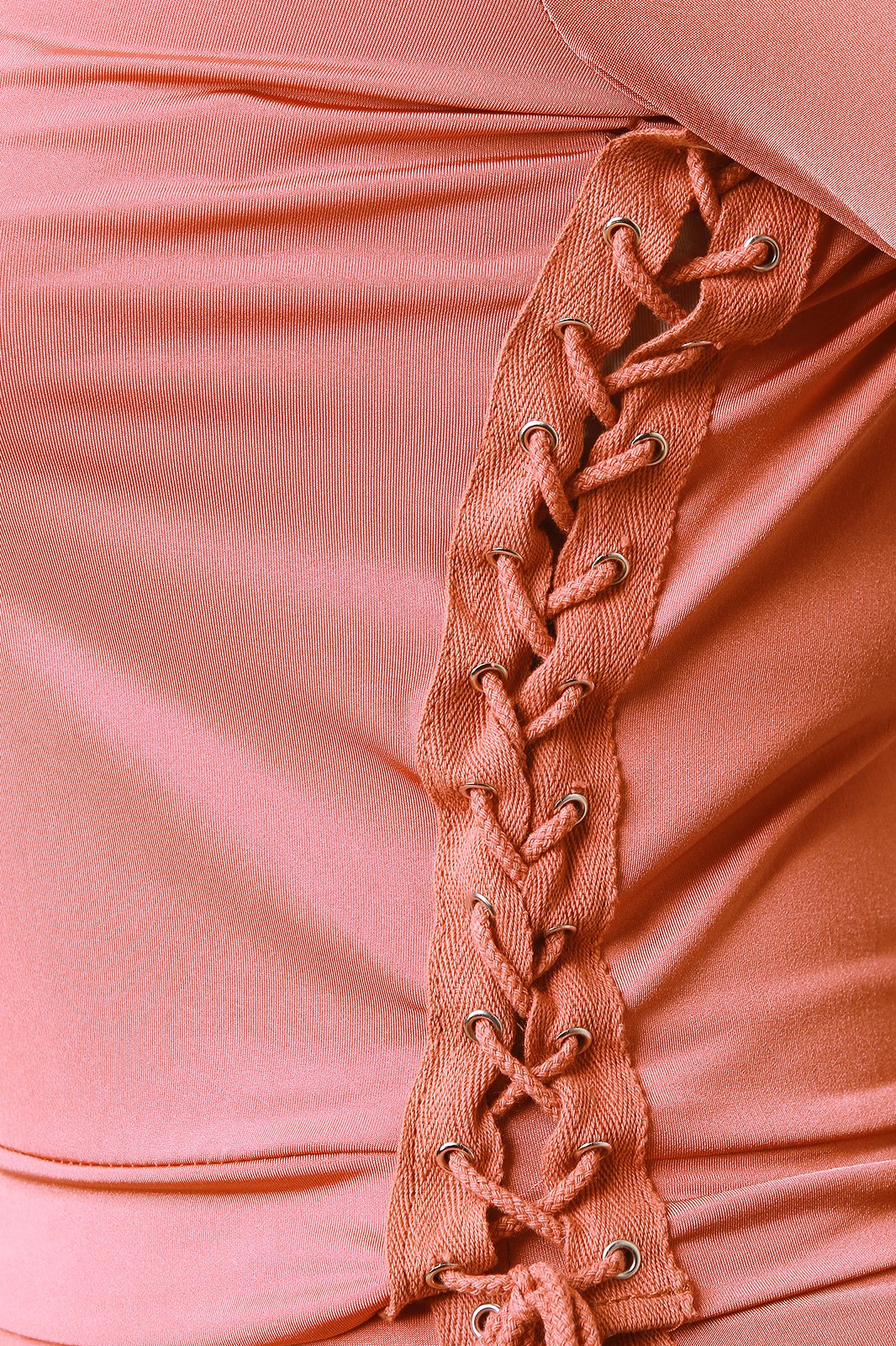 Eyelet Lace-Up Side Mock Top