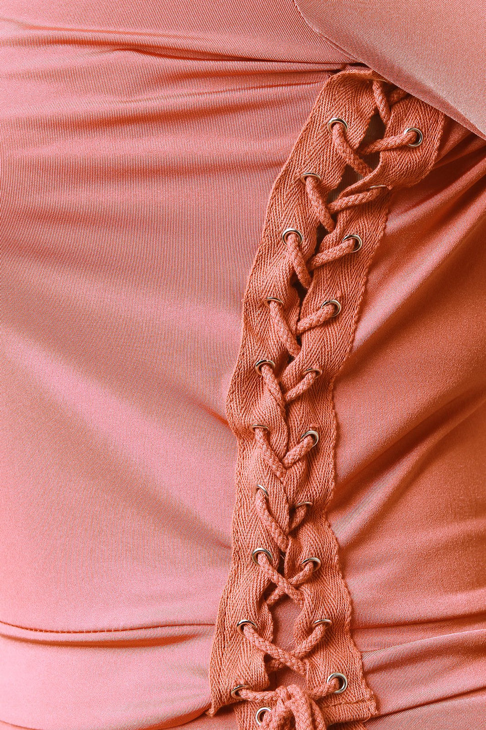 Eyelet Lace-Up Side Mock Top