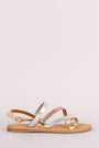 Bamboo Asymmetrical Strappy Slingback Flat Sandal