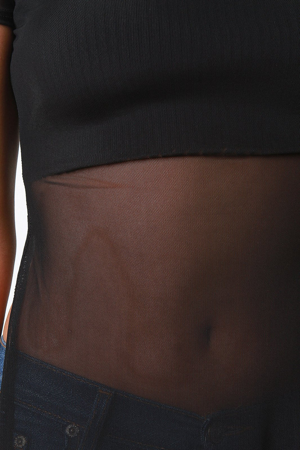 Long Line Semi Sheer Mesh Top - NoveltyOne