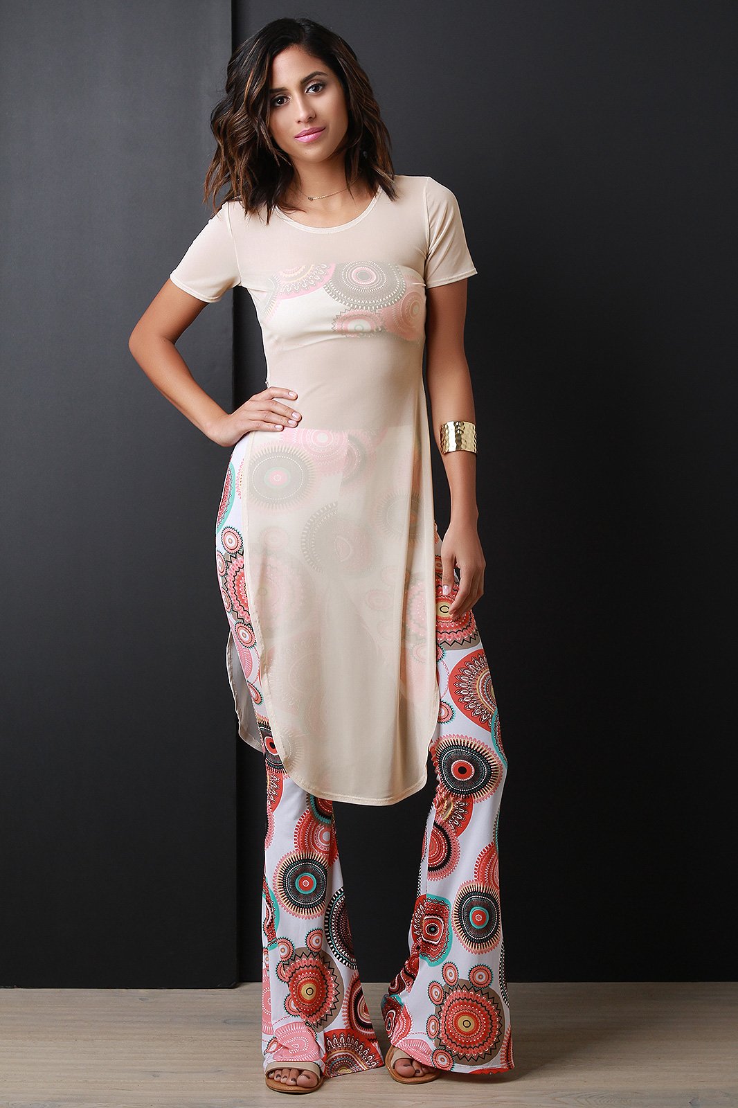 Long Line Semi Sheer Mesh Top - NoveltyOne