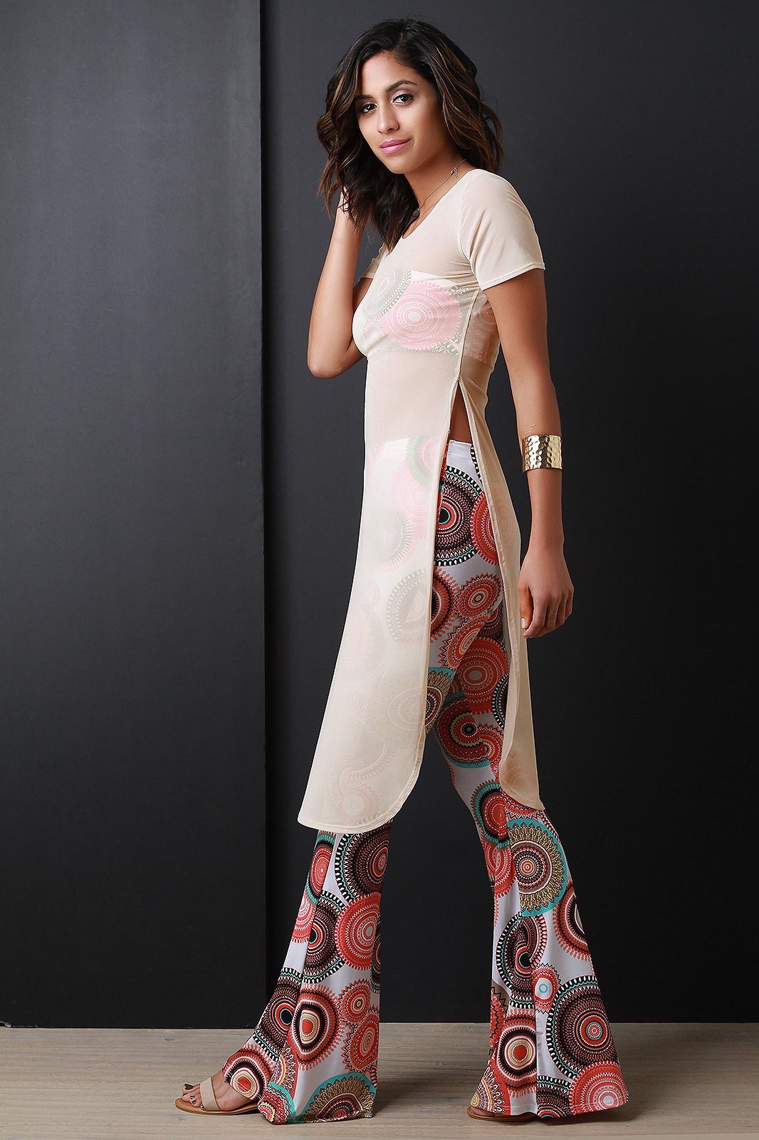 Long Line Semi Sheer Mesh Top - NoveltyOne