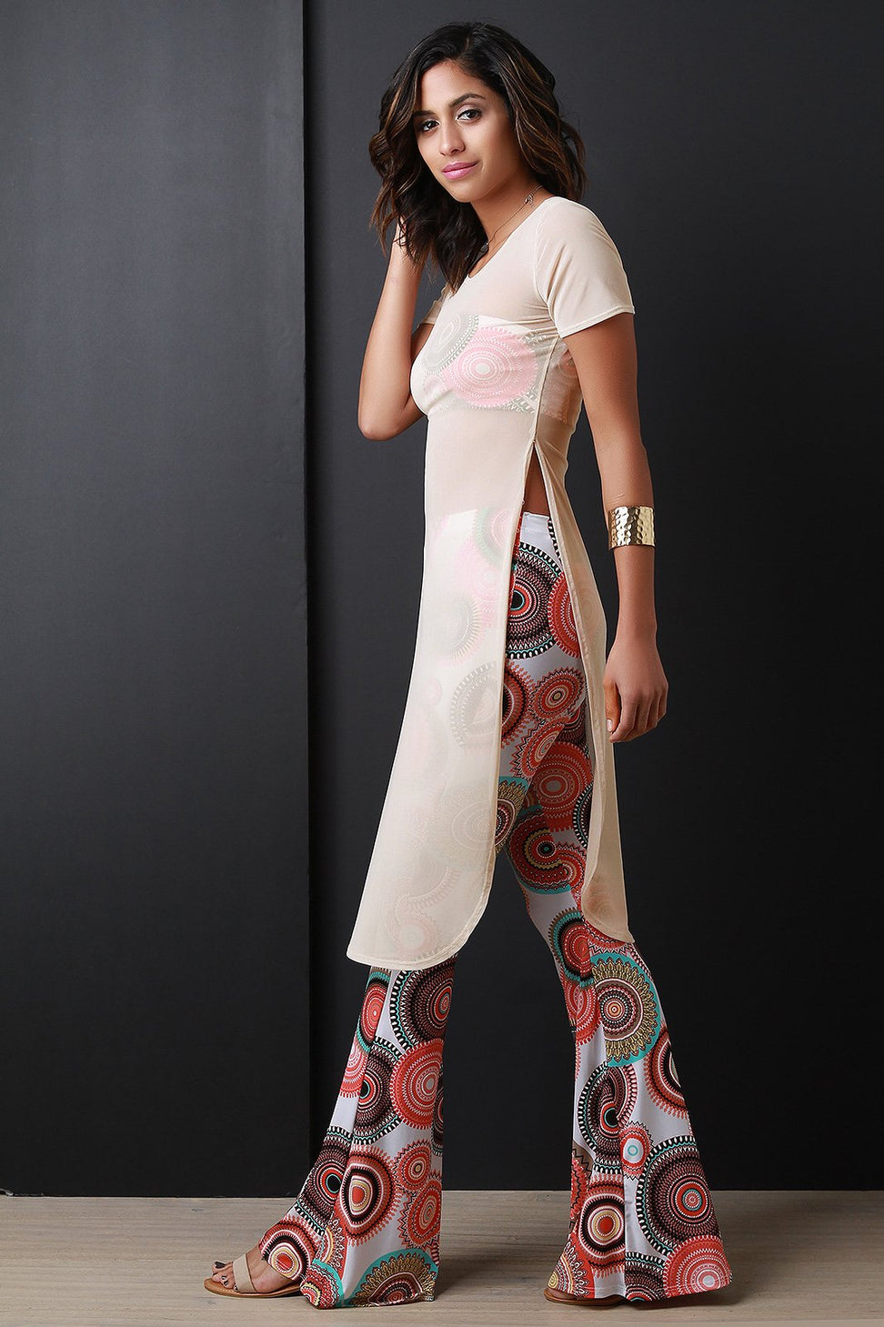 Long Line Semi Sheer Mesh Top - NoveltyOne