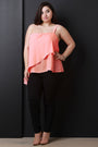 Asymmetrical One Shoulder Chiffon Top