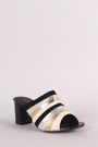Colorblock Open Toe Chunky Mule Heel