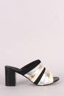 Colorblock Open Toe Chunky Mule Heel