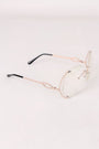 Oversized Clear Lenses Rimless Butterfly Glasses