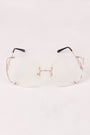 Oversized Clear Lenses Rimless Butterfly Glasses