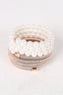 Metallic Wire Wrap Around Pearl Bracelet