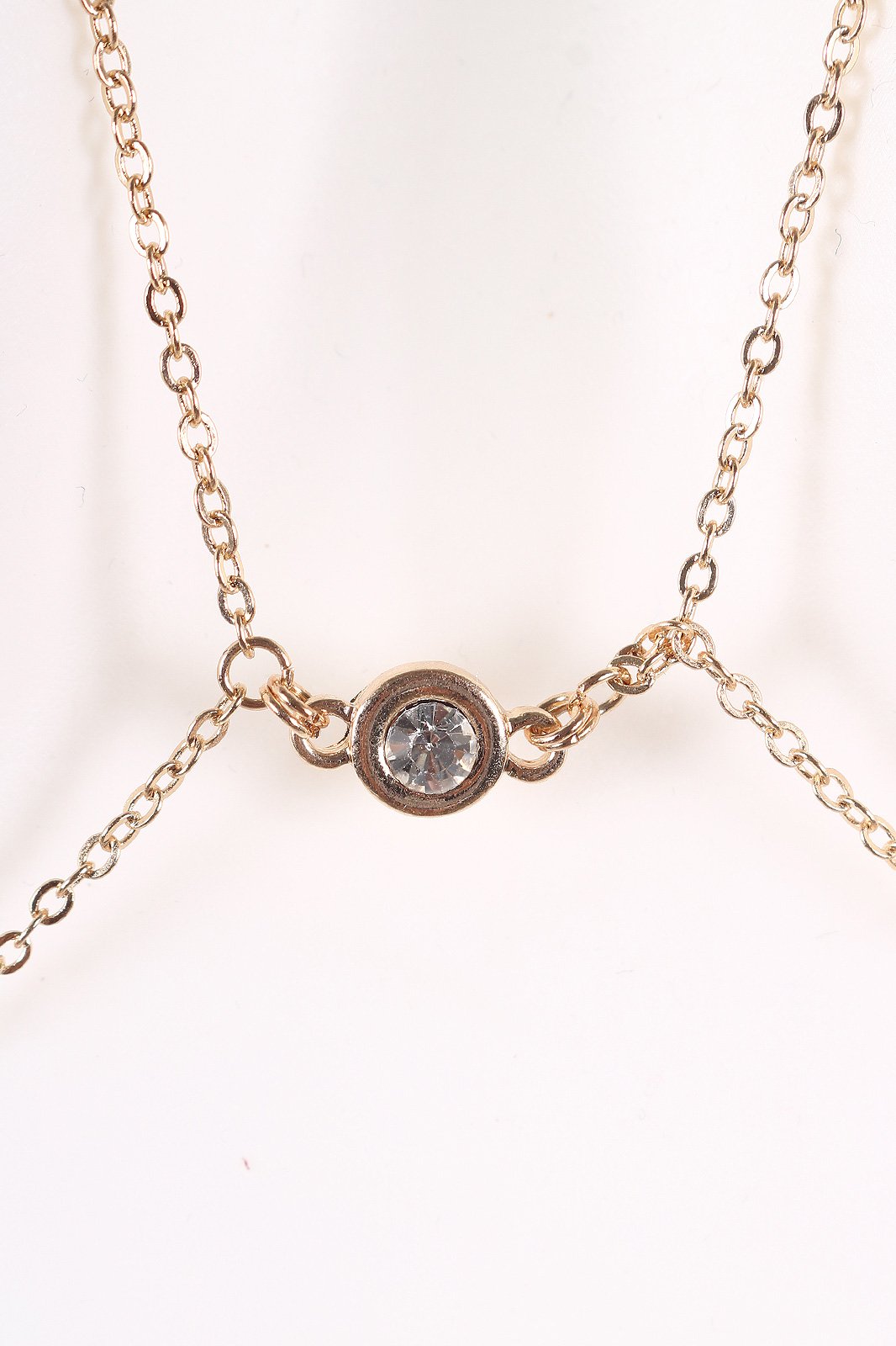 Layered Encase Rhinestone Bra Body Chain Necklace Set