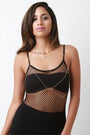 Layered Encase Rhinestone Bra Body Chain Necklace Set