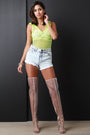 Sleeveless Fishnet Mesh Hoodie Bodysuit
