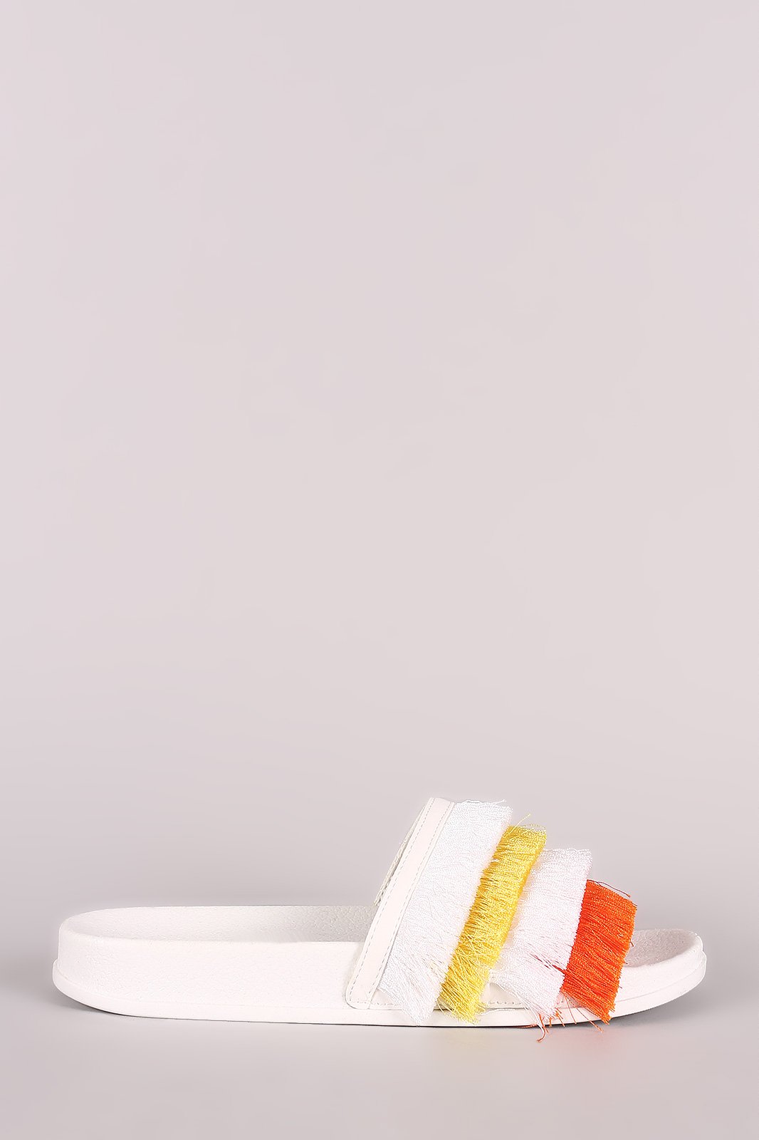 Shoe Republic LA Layered Fringe Slide Sandal