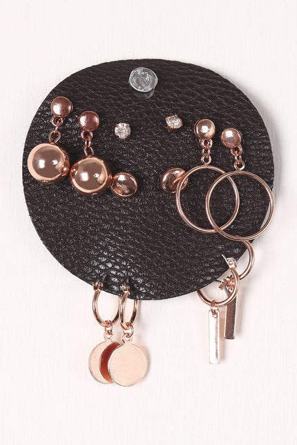 Rhinestone Sphere Dangle Earring Set