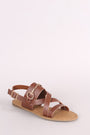 Bamboo Horsebit Ornament Strappy Slingback Flat Sandal