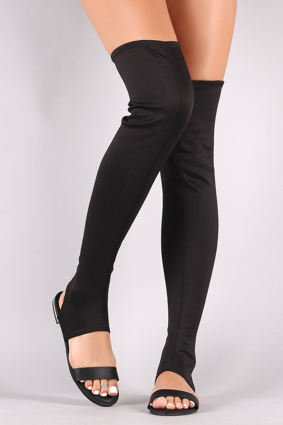 Bamboo Elastane Over-The-Knee Boot Sandal