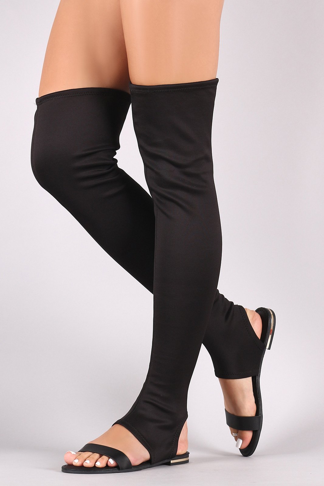 Bamboo Elastane Over-The-Knee Boot Sandal