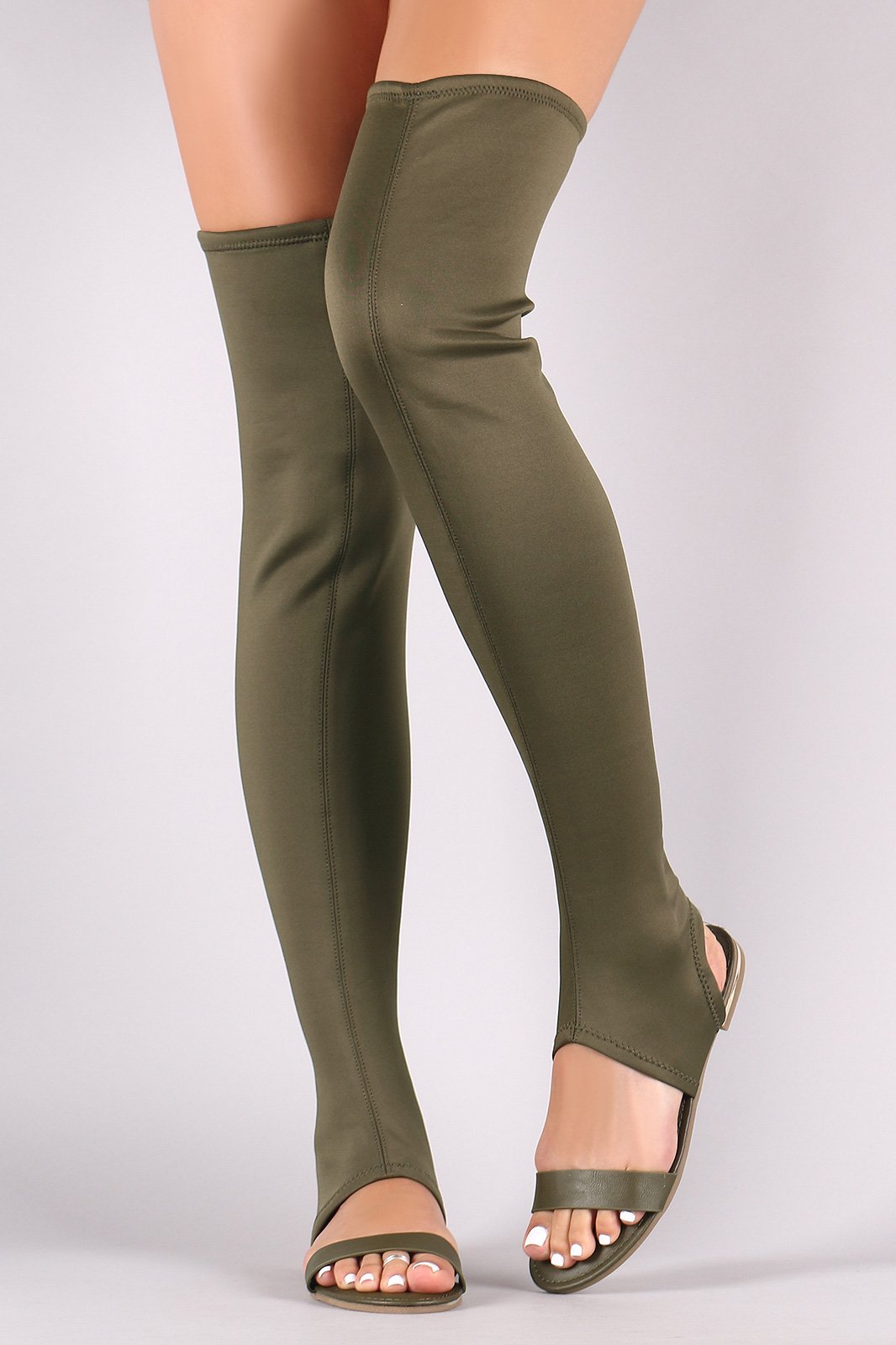 Bamboo Elastane Over-The-Knee Boot Sandal