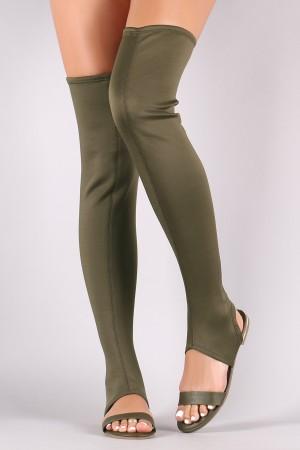Bamboo Elastane Over-The-Knee Boot Sandal