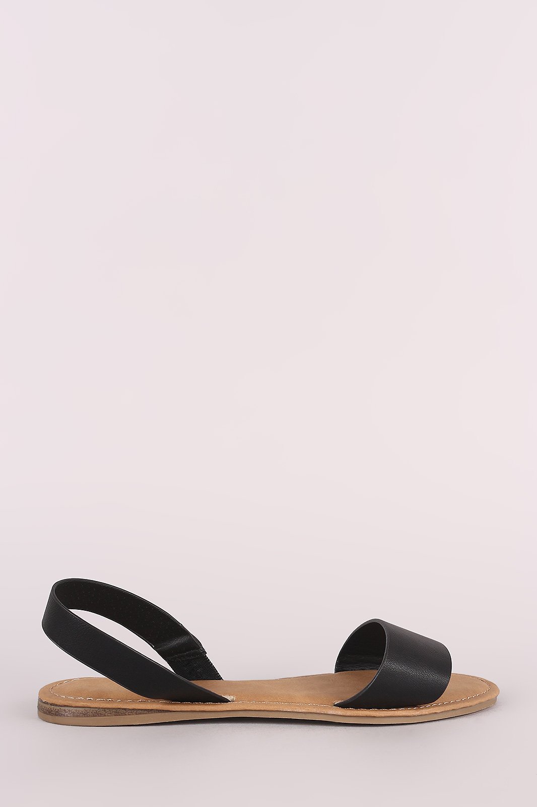 Bamboo Vegan Leather Open Toe Slingback Flat Sandal