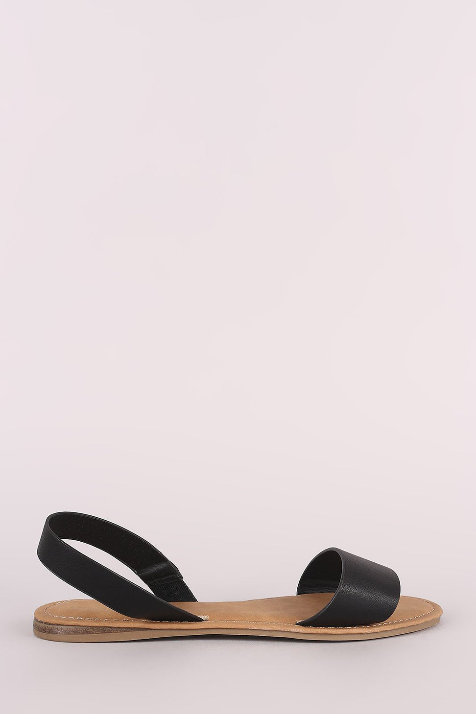 Bamboo Vegan Leather Open Toe Slingback Flat Sandal