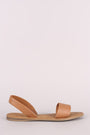 Bamboo Vegan Leather Open Toe Slingback Flat Sandal