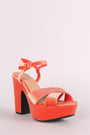 Bamboo Velvet Crisscross Chunky Platform Heel
