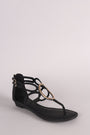Breckelle Nubuck O-Ring Accent Cutout Thong Flat Sandal