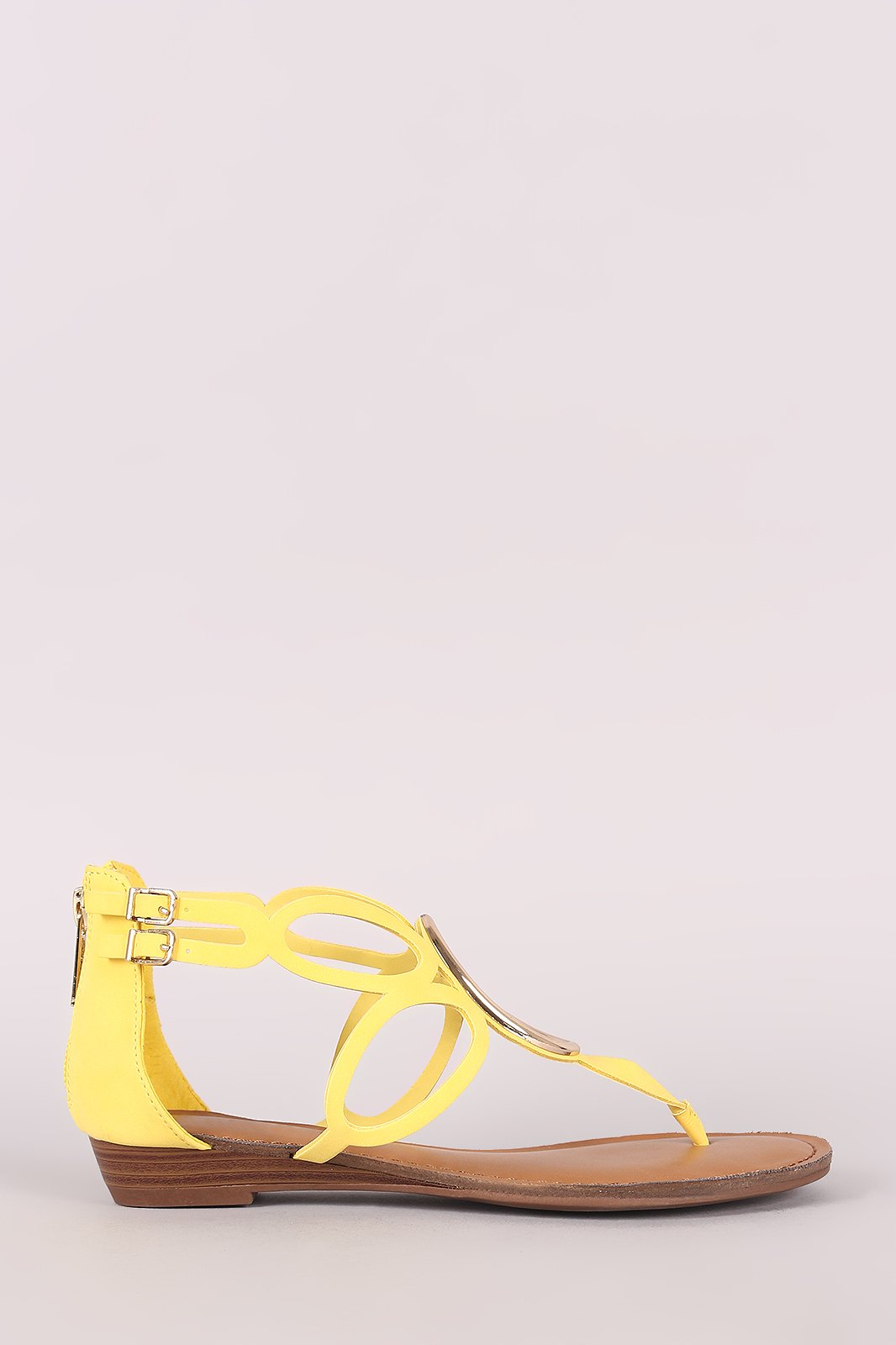 Breckelle Nubuck O-Ring Accent Cutout Thong Flat Sandal