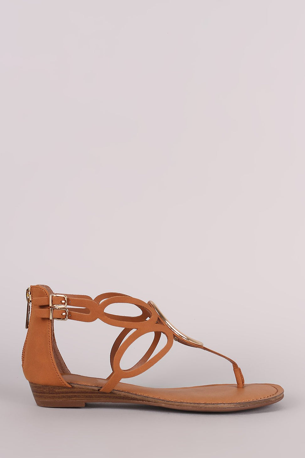 Breckelle Nubuck O-Ring Accent Cutout Thong Flat Sandal
